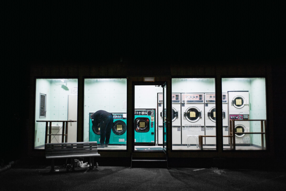 A lonely looking but beautiful Japanese laundrette
