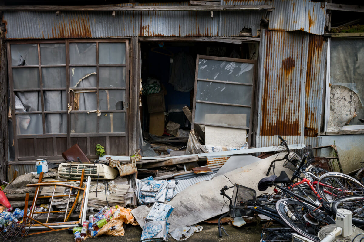 An abandoned and collapsing old Tokyo house