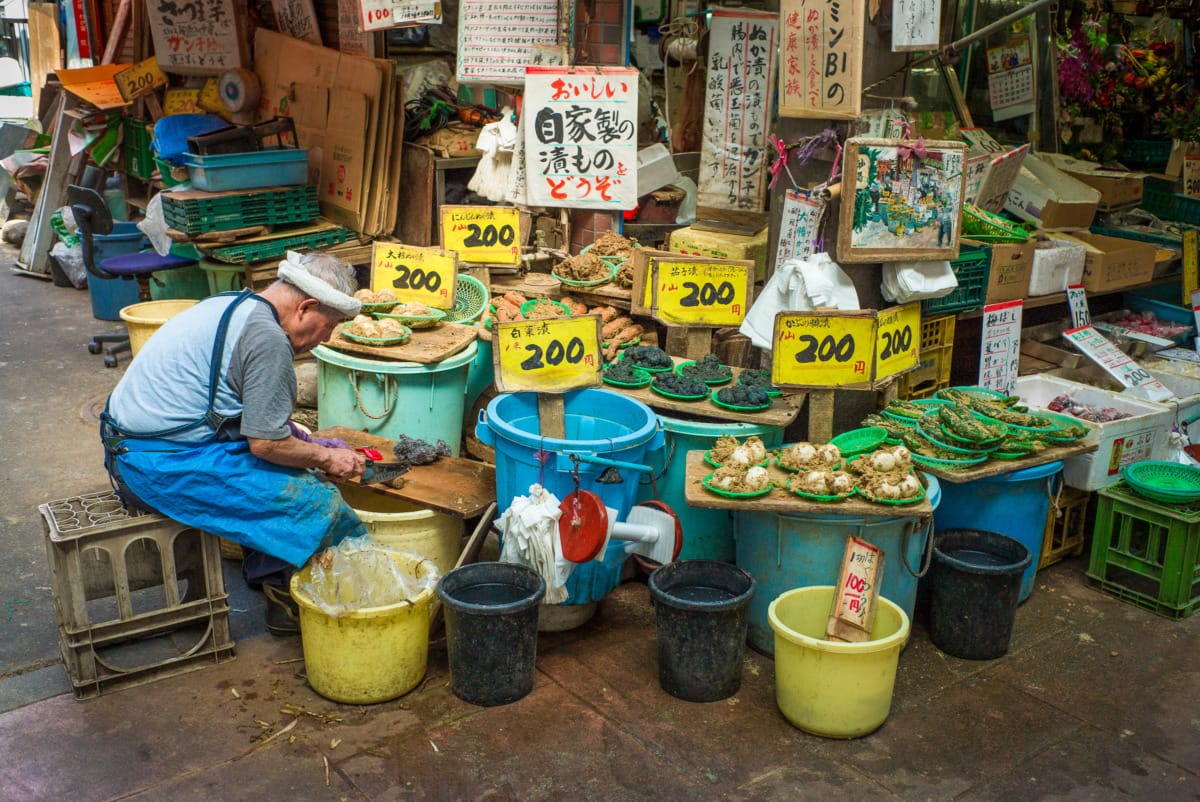 elderly Tokyo pickle shop owner