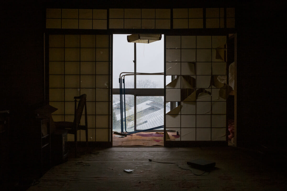 bleak and abandoned old Japanese hotel