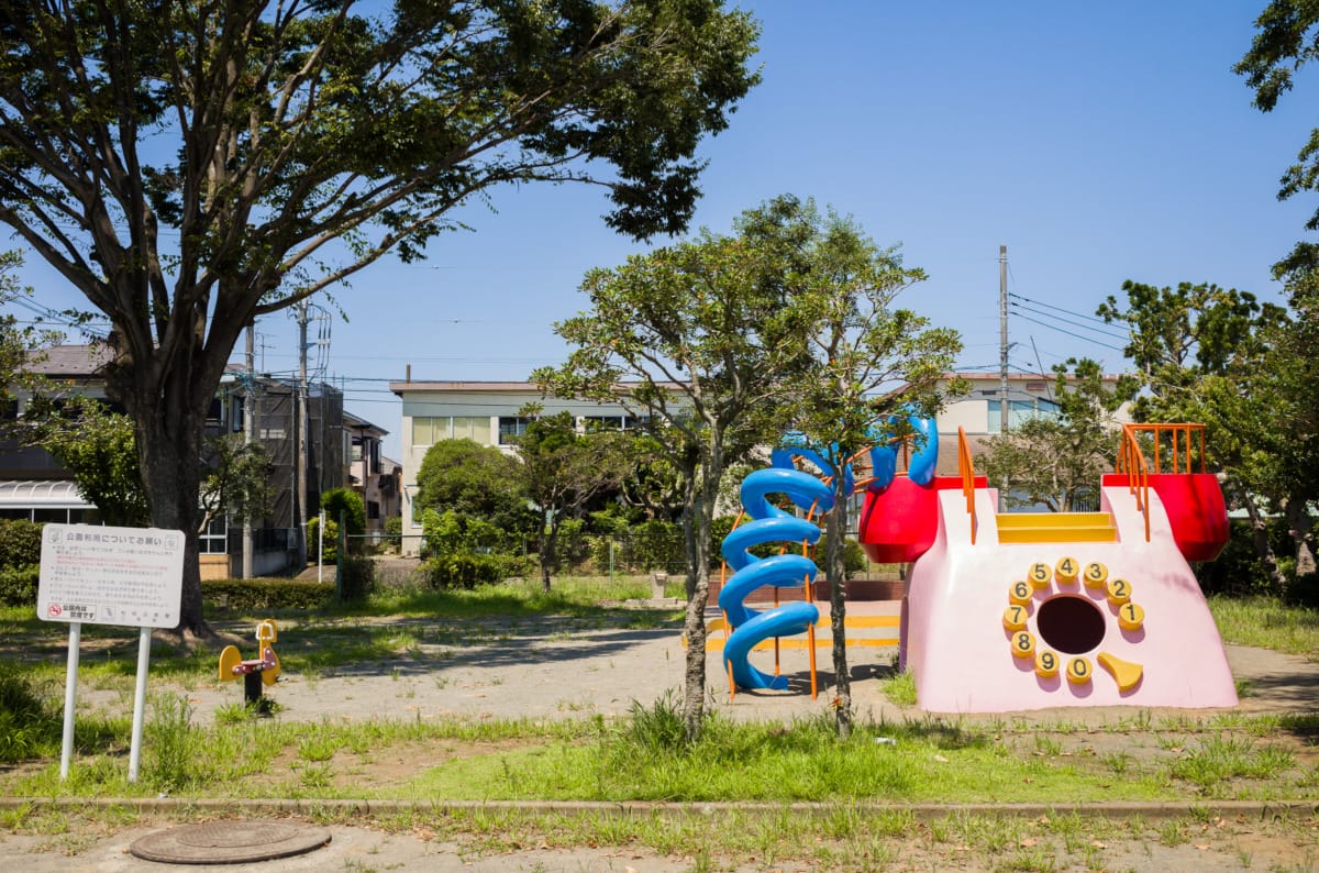 Japanese concrete playground telephones