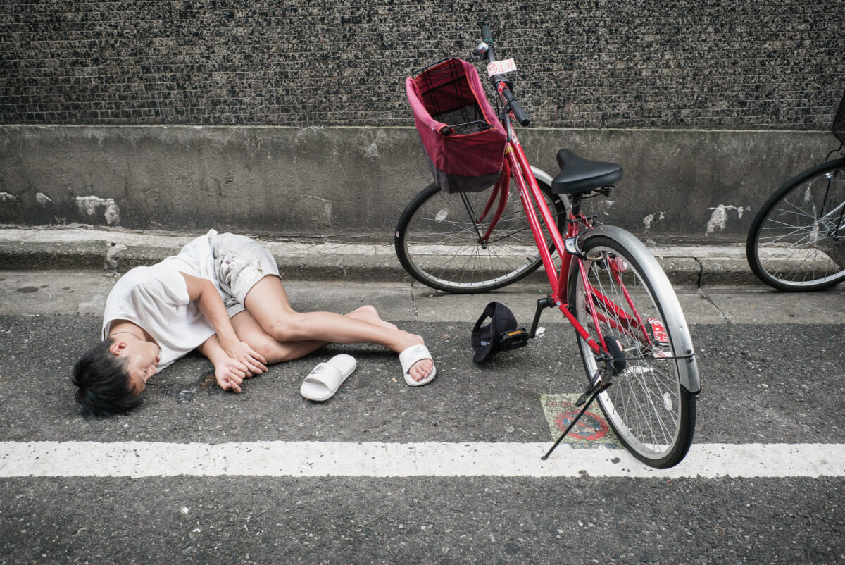 Drunk and asleep on a Tokyo side street