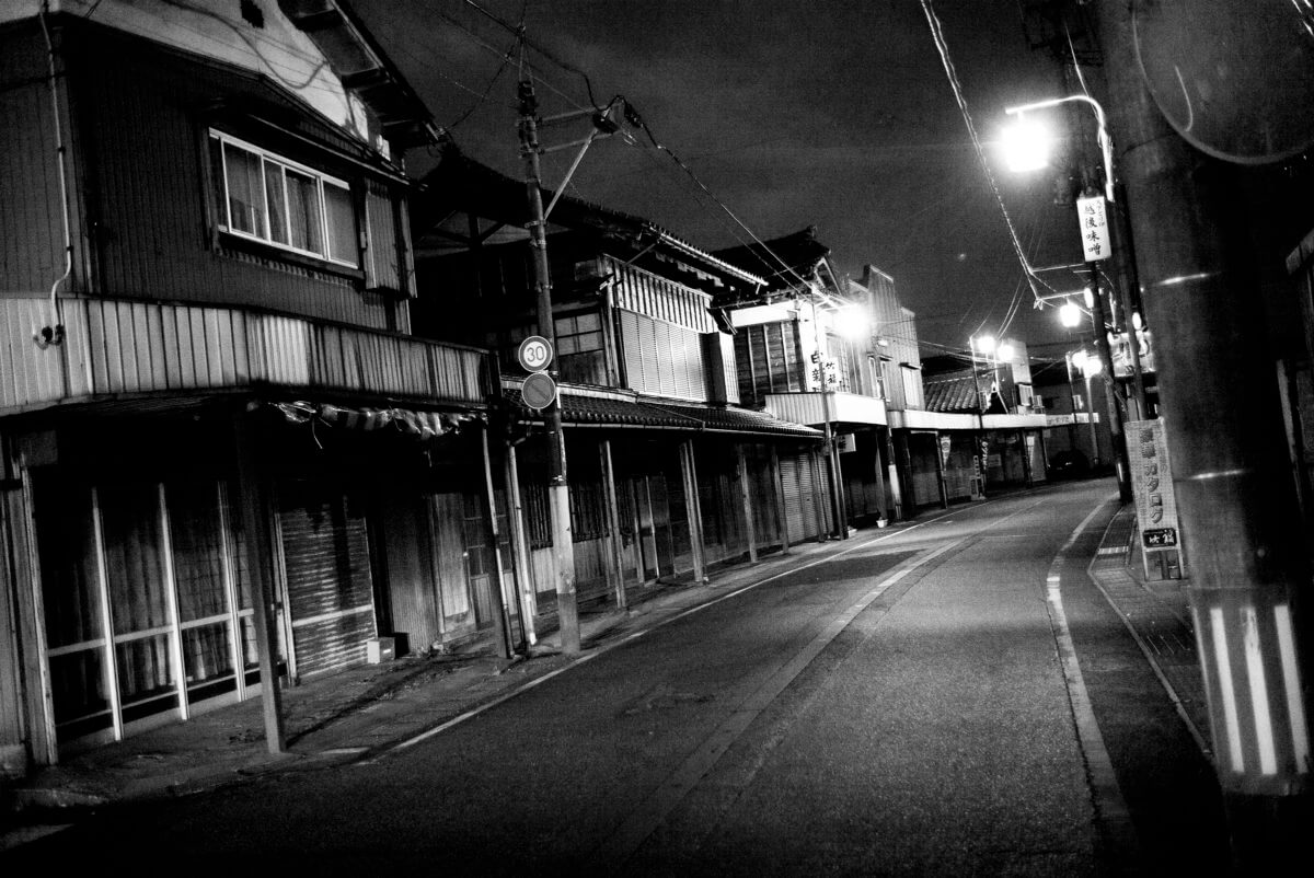 old empty and shuttered Japanese street