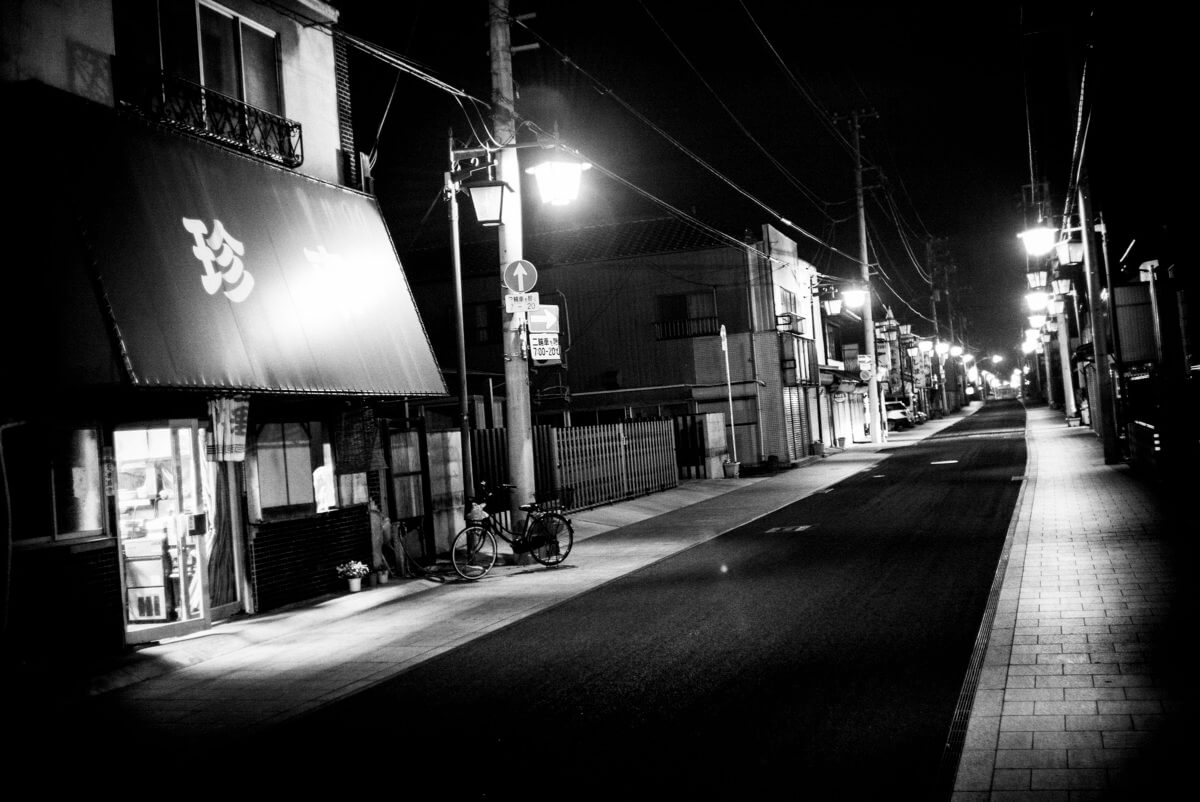 empty and shuttered Japanese street
