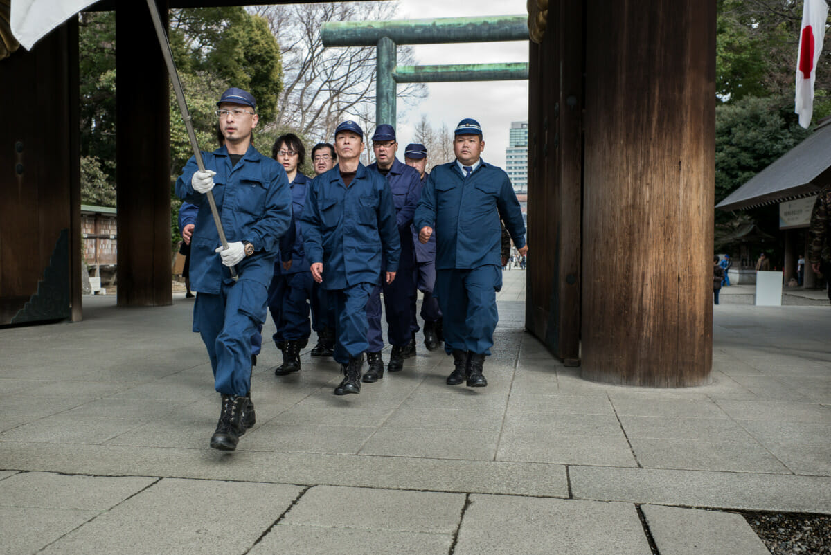 Japanese nationalists at Tokyo’s Yasukuni Shrine on National Foundation Day