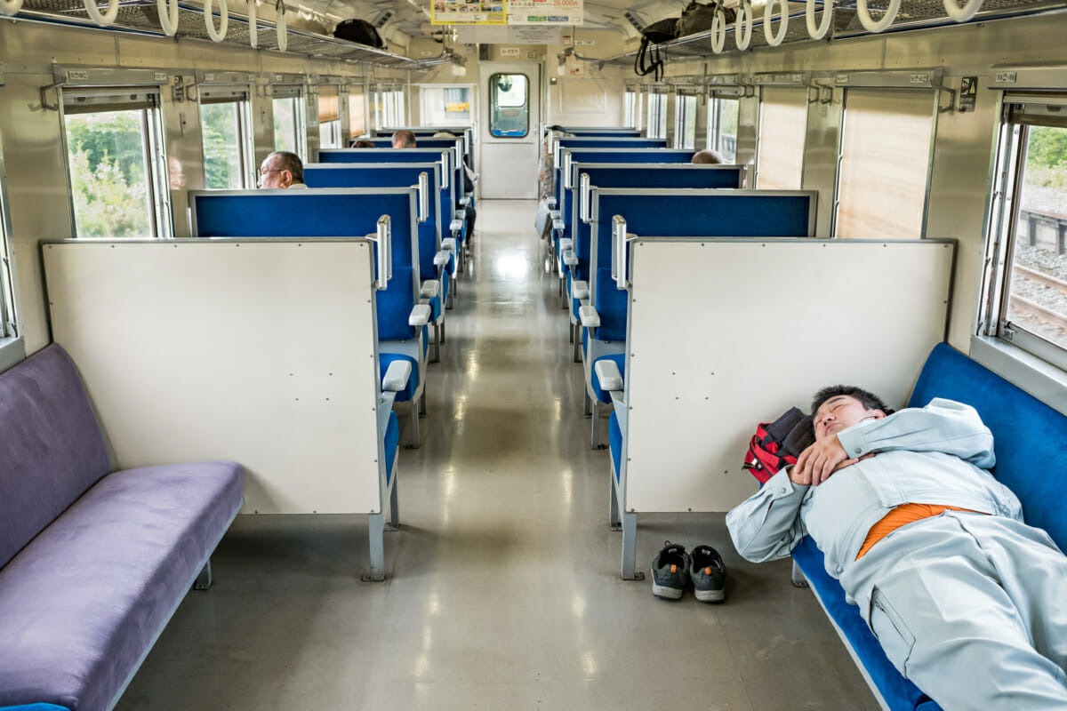local train travel in rural Japan