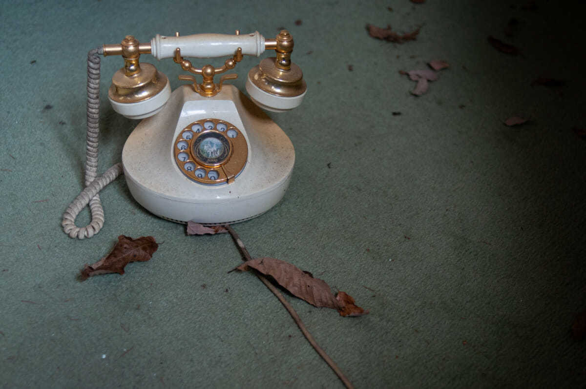 long-abandoned Japanese telephones