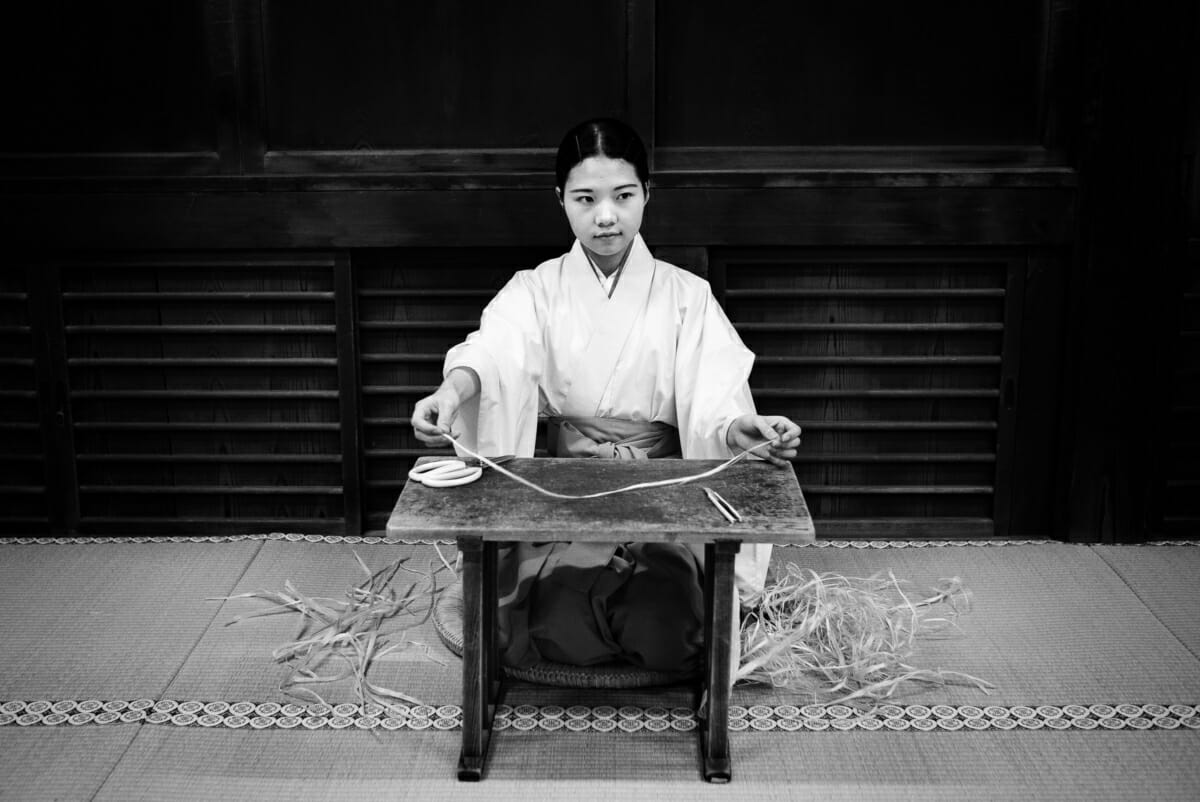 portrait of a Japanese shrine maiden or miko