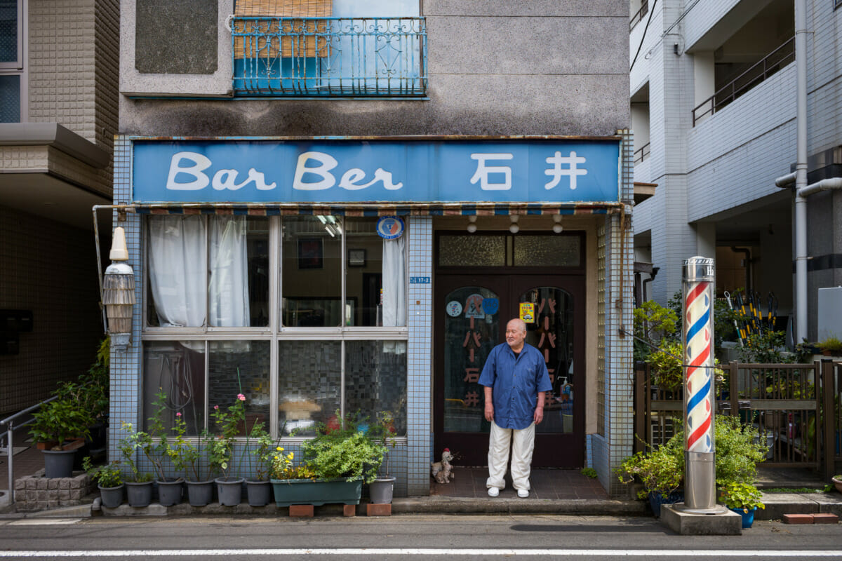 an old school Tokyo barbers shop and its owner