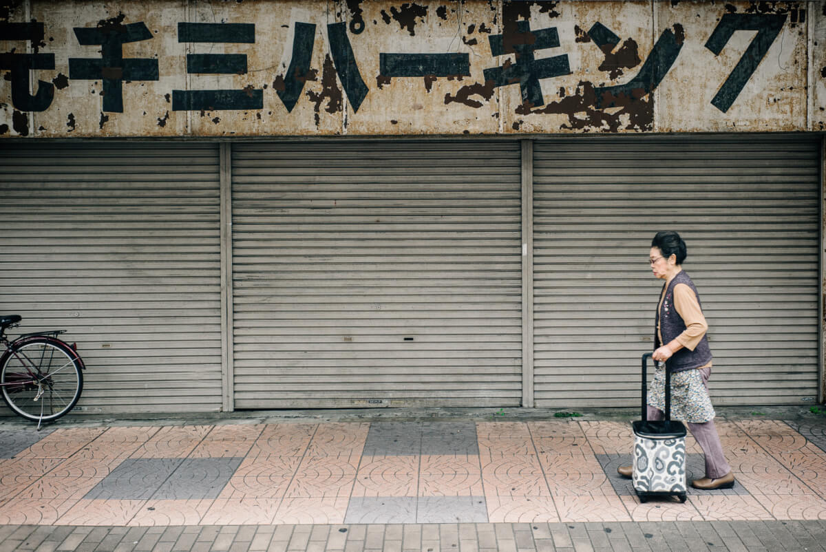 old faded and shuttered tokyo