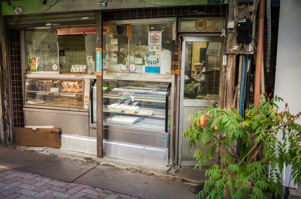 A fantastically grubby old Tokyo food shop