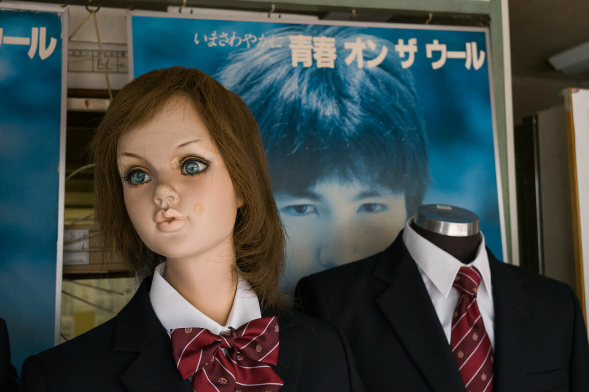old and staring Japanese shop mannequins