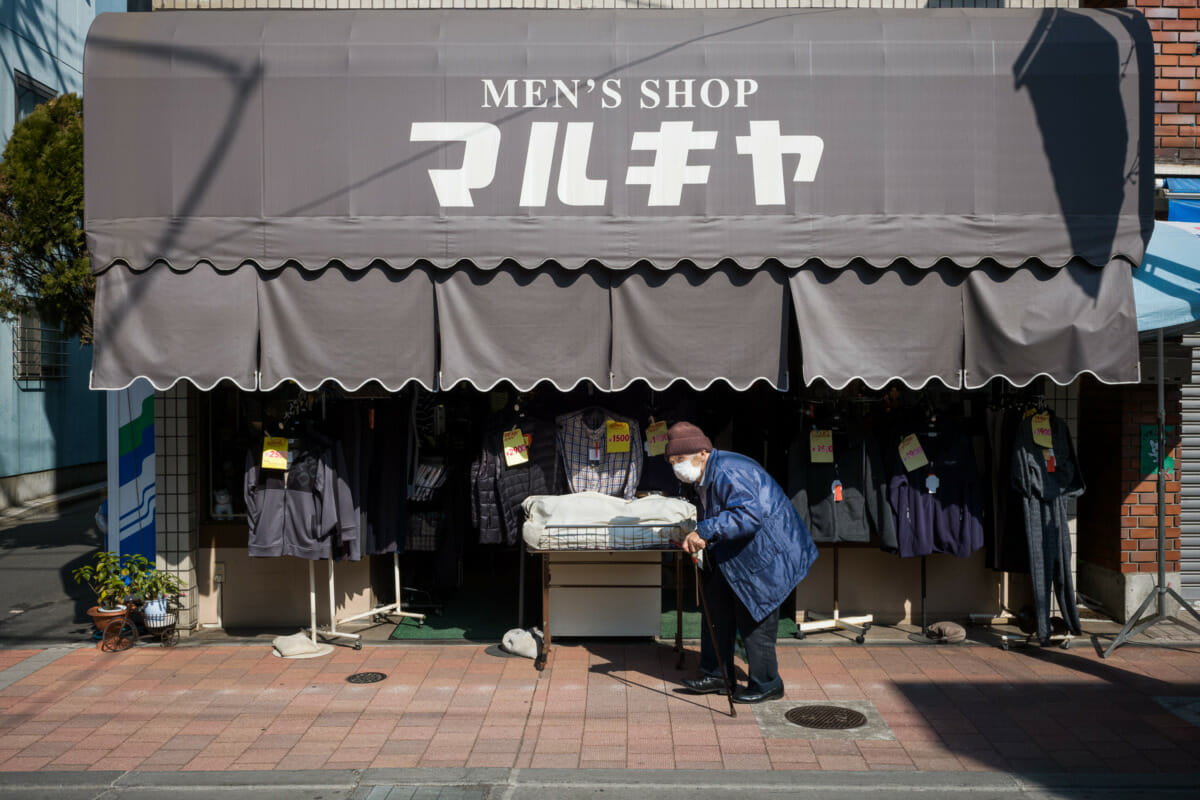 An old-style Tokyo clothes shop