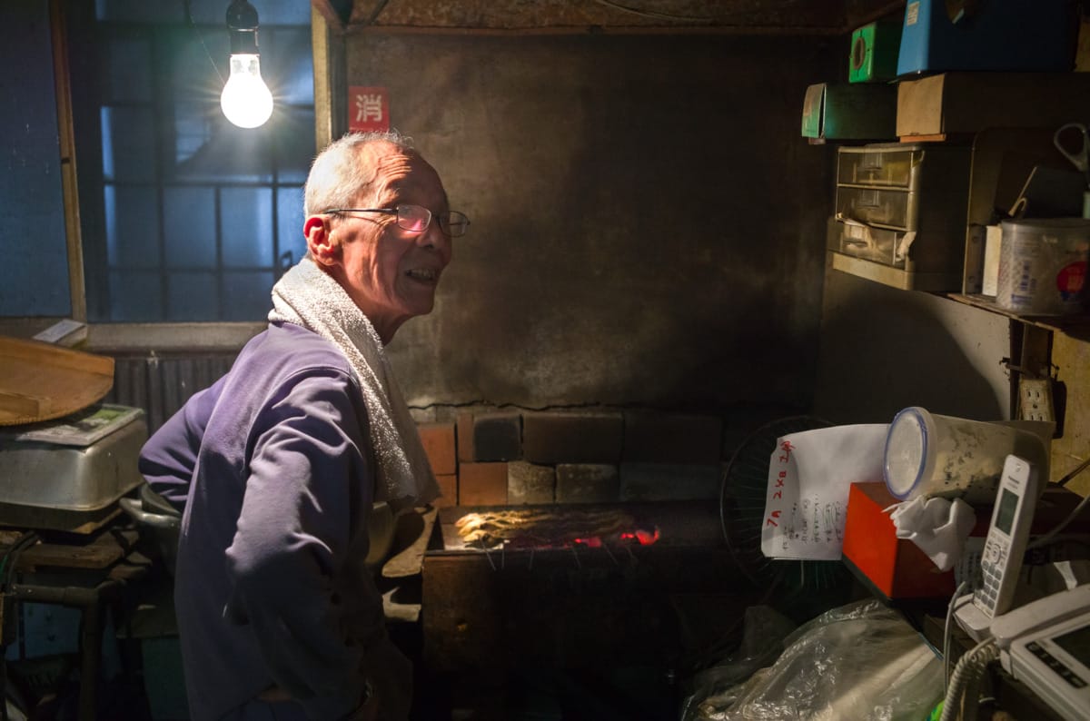 dilapidated pre-war and wooden Japanese shopping street