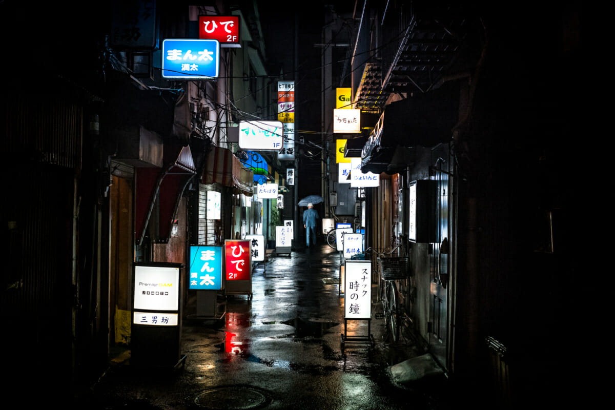 tokyo rainy season lights and reflections