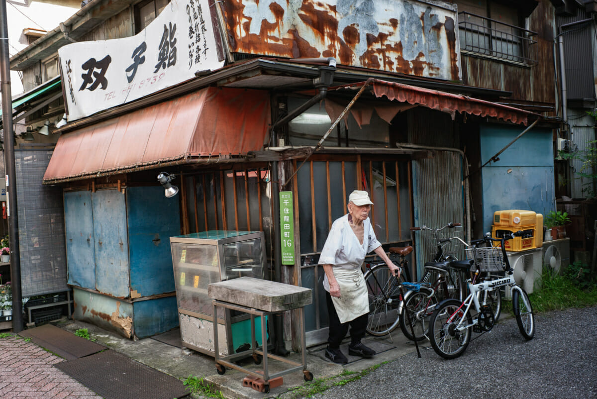 a ramshackle old Tokyo sushi shop