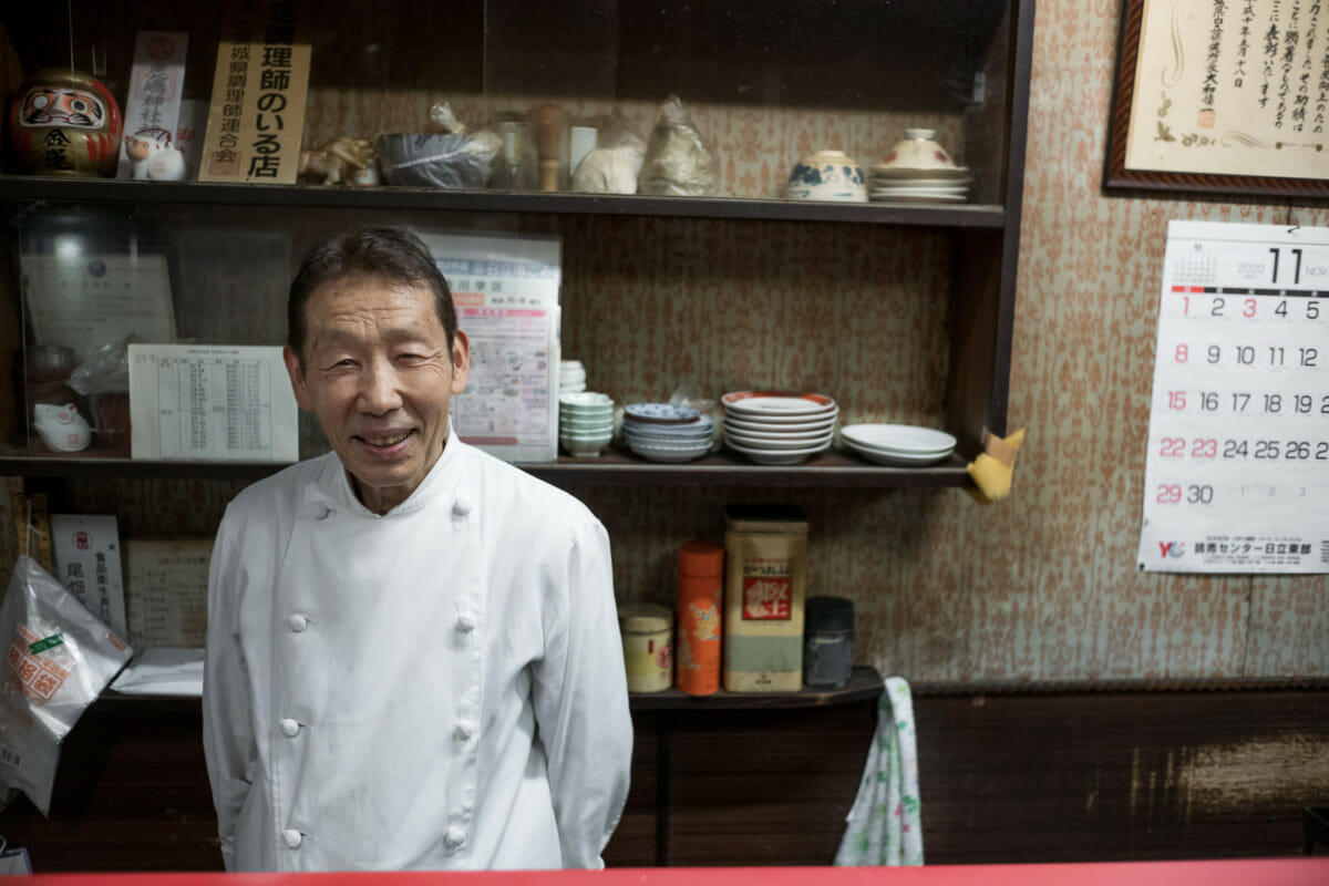a Japanese septuagenarian in his half-century-old restaurant