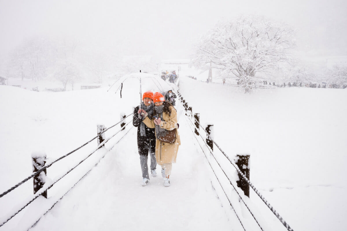 Japan snow country sightseers