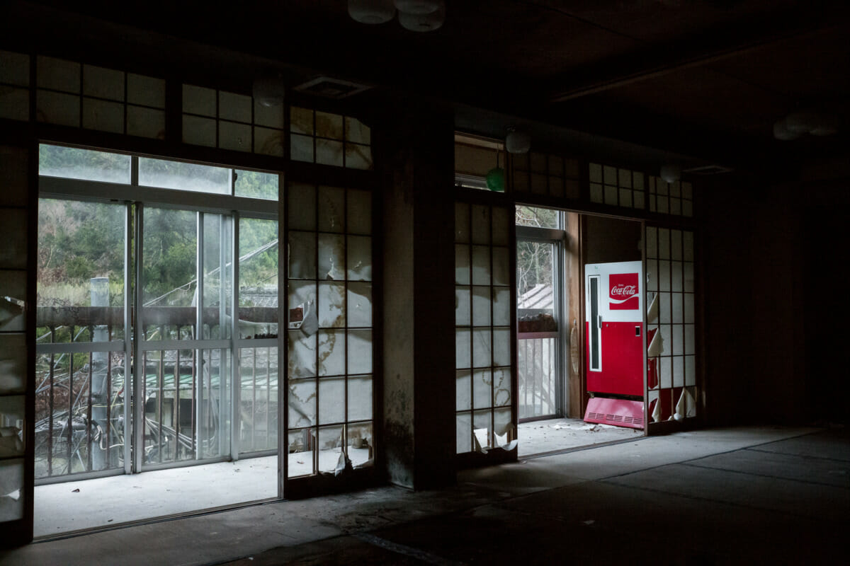 The shadows and silence of an abandoned Japanese hotel
