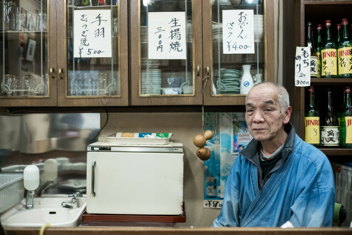 a former barber now septuagenarian Tokyo bar owner