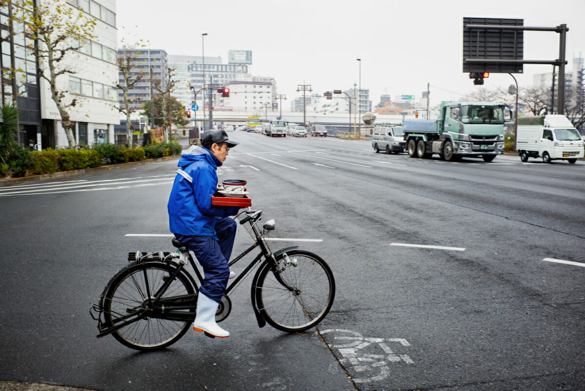 a Tokyo meal delivered traditionally by bicycle