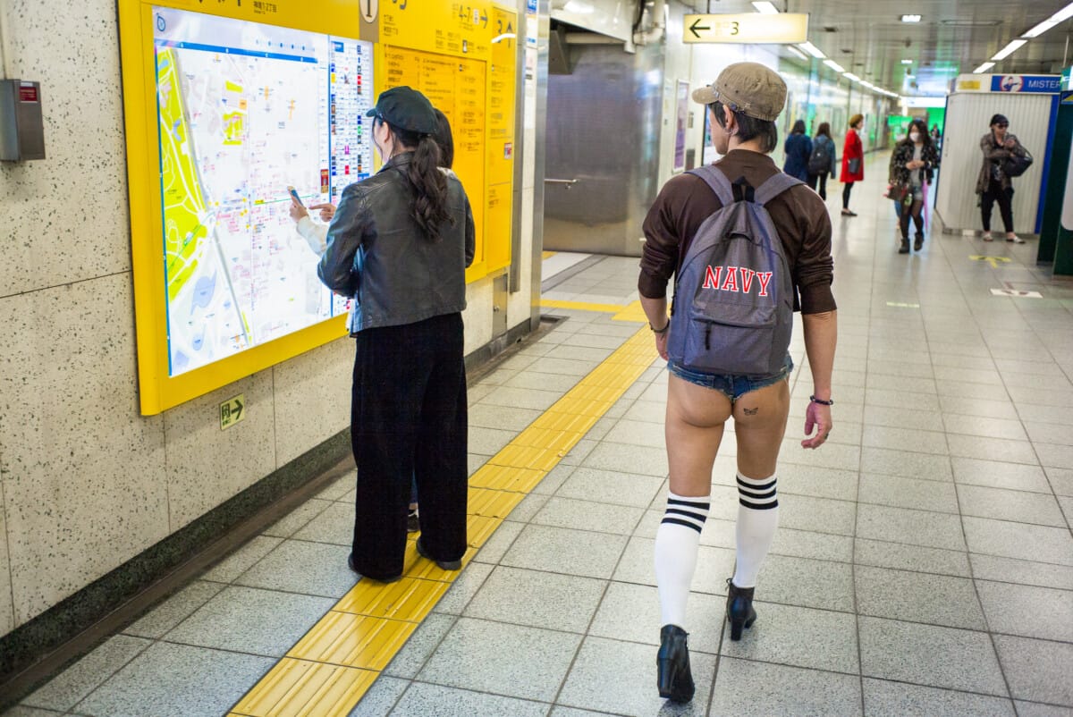 Scenes from Japanese train and subway stations