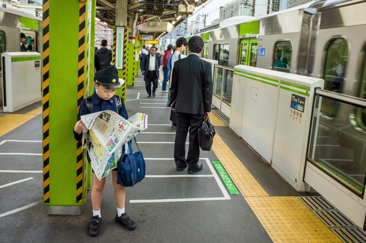 Scenes from Japanese train and subway stations